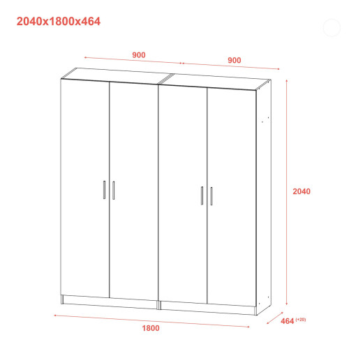 ПРОМО Шафа з полицями 2+2 ДСП ДОРОС (DOROS)