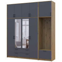 РОНДІ Шафа 4 ДСП з вішалкою, дзеркалом та високою антресоллю ДОРОС (DOROS) 220х52х260 РОНДІ Шафа 4 ДСП з вішалкою, дзеркалом та високою антресоллю ДОРОС (DOROS) 220х52х260