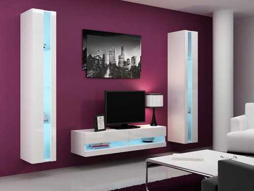 Фото комплекта мебели для гостиной VIGO CAMA MEBLE New 12 белый / белый глянец