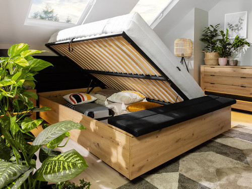 Фото мебели для спальни OSTIA BRW – кровать с подъемным основанием