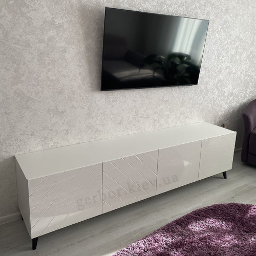 Фото тумбы ТВ 200 ABETO CAMA MEBLE белый / белый глянец от покупателя