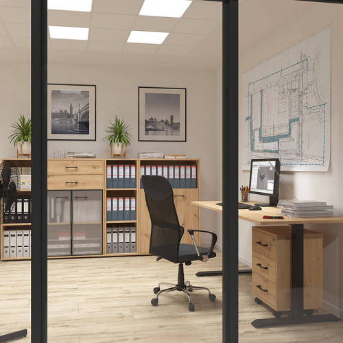 Фото стеллажа SPACE OFFICE REG/120 BRW в интерьере кабинета
