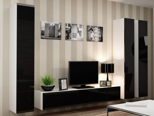 Фото комплекта мебели для гостиной VIGO 1 CAMA MEBLE белый / черный глянец