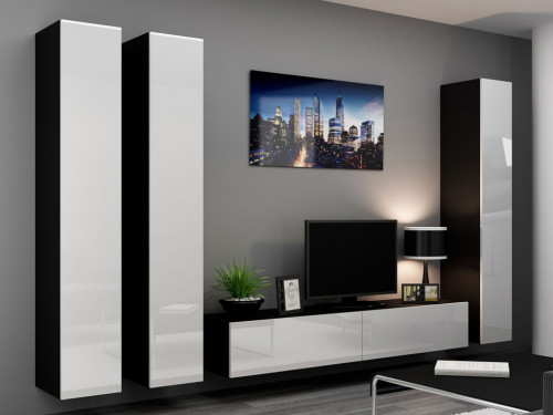 Фото комплекта мебели для гостиной VIGO 1 CAMA MEBLE черный / белый глянец
