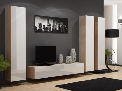 Фото комплекта мебели для гостиной VIGO 1 CAMA MEBLE дуб сонома / белый глянец