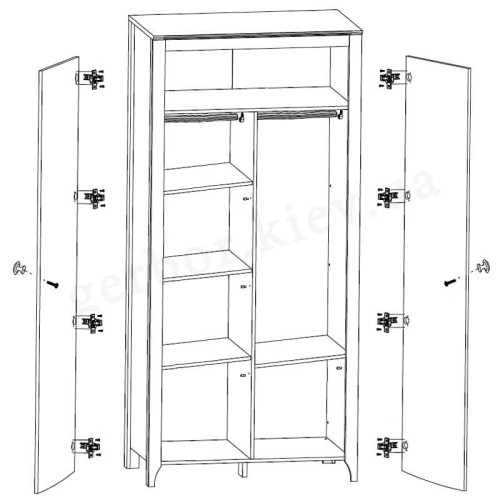 Фото комбінованої шафи КАРІНА SZF2D Гербор – схема