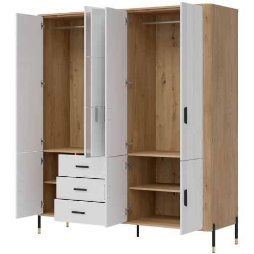 Фото шафи DANTE DT17 LIVEO дуб кремона торро / білий / чорні ручки – наповнення