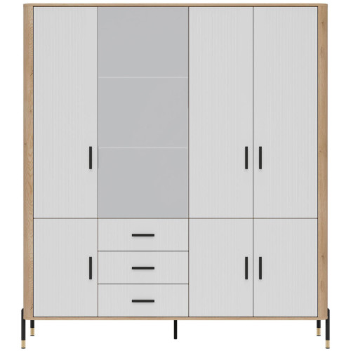 Фото шафи DANTE DT17 LIVEO дуб кремона торро / білий / чорні ручки – вигляд спереду