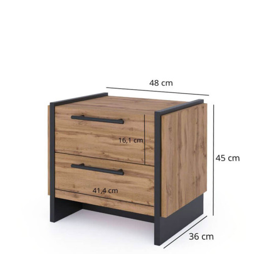 Фото приліжкової тумбочки AMINO 2S MEBELBOS – розміри