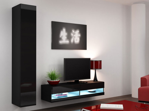 Фото комплекта мебели для гостиной VIGO New 13 CAMA MEBLE черный / черный глянец