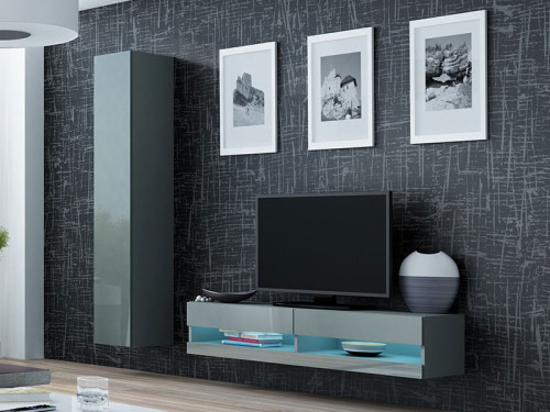 Фото комплекта мебели для гостиной VIGO New 13 CAMA MEBLE серый / серый глянец