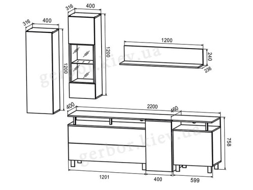 Фото вітальніАРС ВМК (БРВ) – схема з розмірами