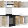 Фото комплекту меблів для кухні SARA LINE 240 BRW зі стільницями та сушаркою для посуду