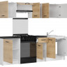 Фото комплекту меблів для кухні SARA LINE 240 BRW зі стільницями – наповнення