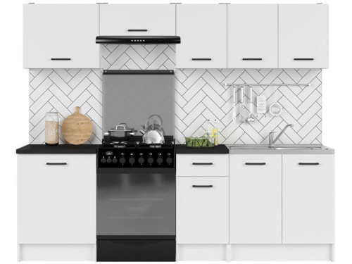 Фото комплекту меблів для кухні SARA LINE 240 BRW в інтер'єрі