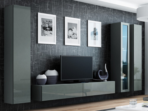 VIGO CAMA MEBLE Комплект 2 серый / серый глянец