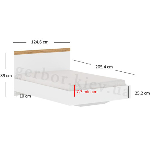Фото ліжка VIGO 120 MEBELBOS – розміри