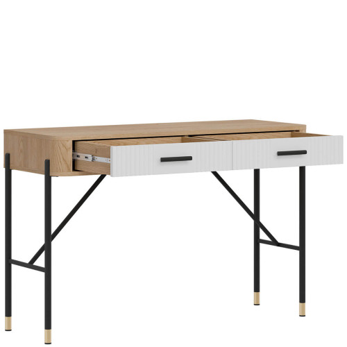 Фото туалетного столика DANTE DT19 LIVEO дуб кремона торро / білий / чорні ручки – вигляд збоку наповнення