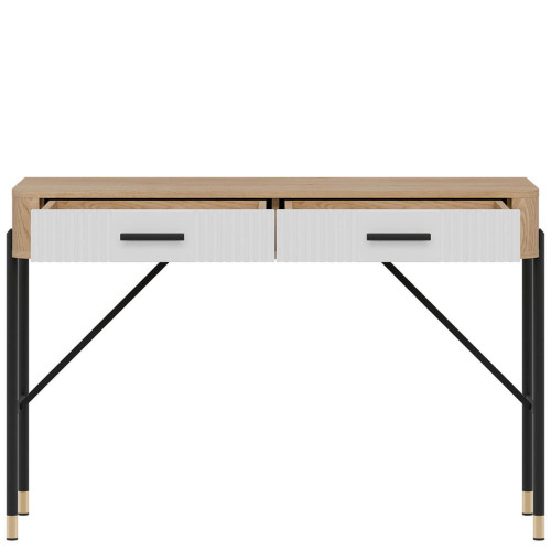 Фото туалетного столика DANTE DT19 LIVEO дуб кремона торро / білий / чорні ручки – вигляд спереду наповнення