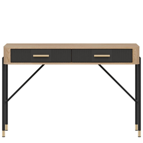 Фото туалетного столика DANTE DT19 LIVEO дуб кремона торро / антрацит / золоті ручки – вигляд спереду