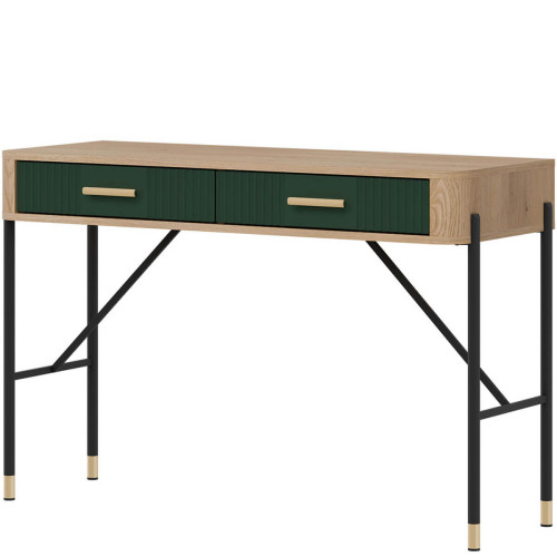 Фото туалетного столика DANTE DT19 LIVEO дуб кремона торро / зелений / золоті ручки