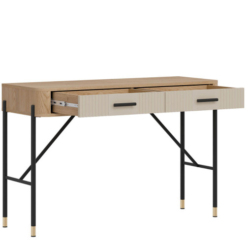 Фото туалетного столика DANTE DT19 LIVEO дуб кремона торро / кашемір / чорні ручки – вигляд збоку наповнення