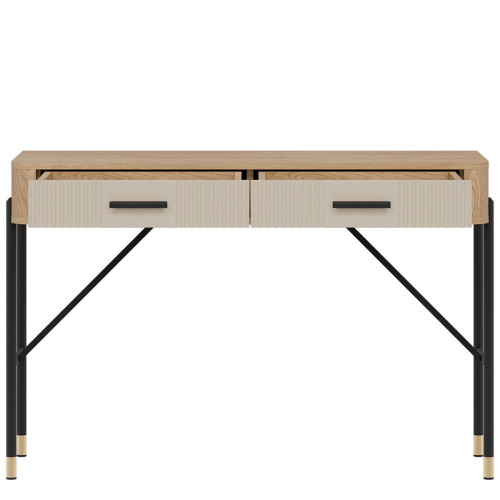 Фото туалетного столика DANTE DT19 LIVEO дуб кремона торро / кашемір / чорні ручки – вигляд спереду наповнення