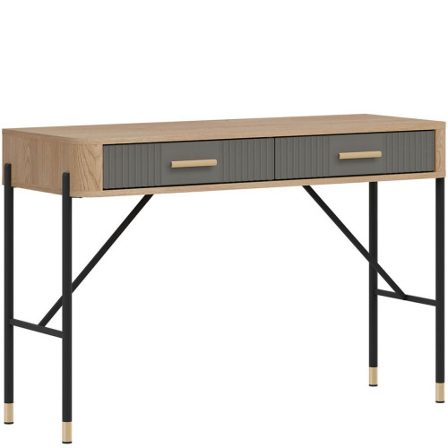 Фото туалетного столика DANTE DT19 LIVEO дуб кремона торро / сірий / золоті ручки – вигляд збоку