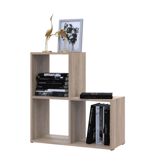 Фото відкритого стелажу СТЕП 2х2 ДОРОС (DOROS) дуб сонома з речами