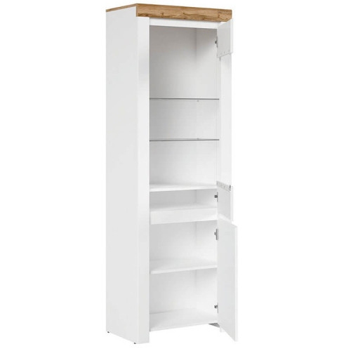 Фото витрины HOLTEN REG1D1W BRW BRW белый / дуб вотан / белый глянец – наполнение