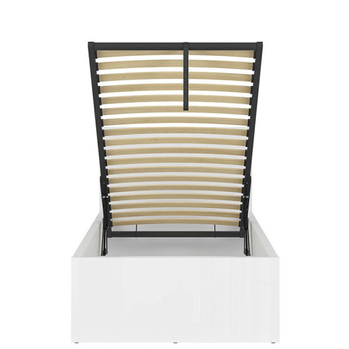 Фото кровати с подъемным механизмом TETRIX LOZ/90/B BRW белый глянец - вид спереди