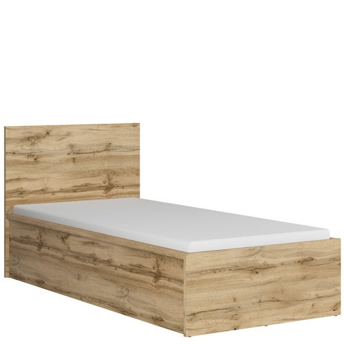 Фото кровати TETRIX LOZ/90/B BRW дуб вотан с матрасом