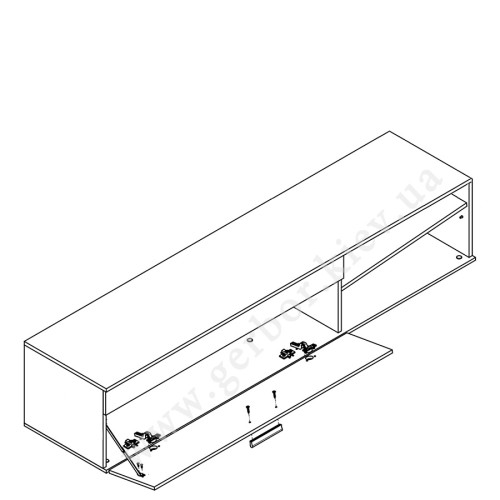 Фото вітальні БАРАТО ГЕРБОР – схема наповнення тумби ТБ