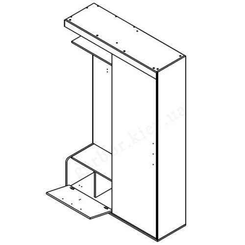 Фото шафи-купе АГАТА SZF130 Гербор – схема наповнення тумбочки