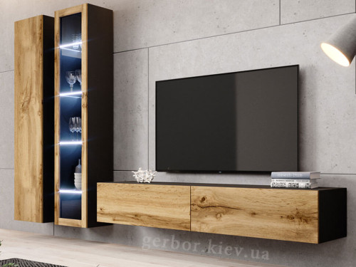 Фото комплекта мебели для гостиной VIGO 3 CAMA MEBLE черный /  дуб вотан