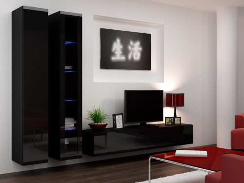 Фото комплекта мебели для гостиной VIGO 3 CAMA MEBLE черный / черный глянец
