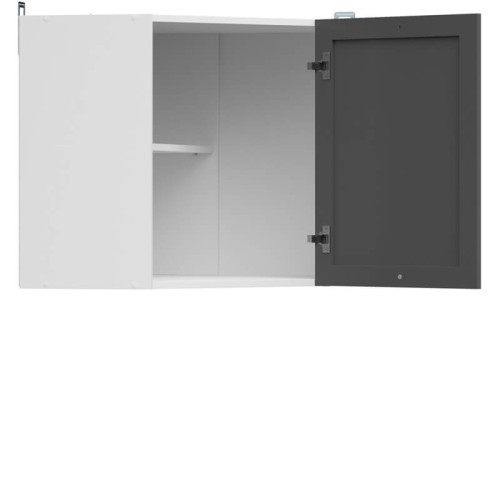Фото навісної кутової шафи JUNONA LINE GNWU/57LP BRW графіт з відкриванням вправо – наповнення