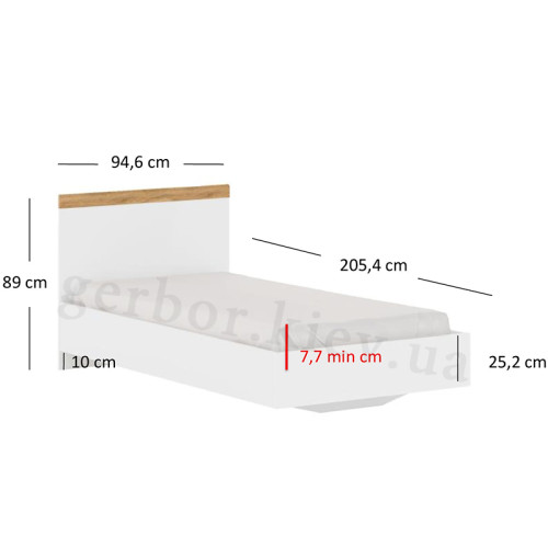 Фото ліжка VIGO 90 MEBELBOS – розміри