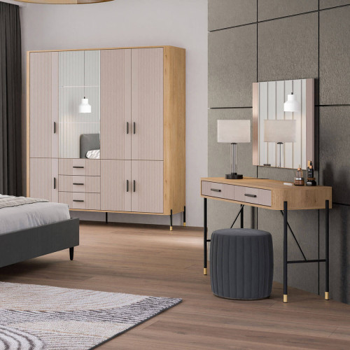 Фото дзеркала DANTE DT20 LIVEO кашемір в інтер'єрі спальні