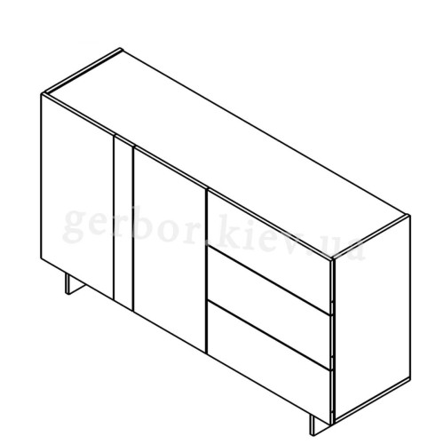 Фото комода ЕСМАРА KOM2D3S Гербор – схема