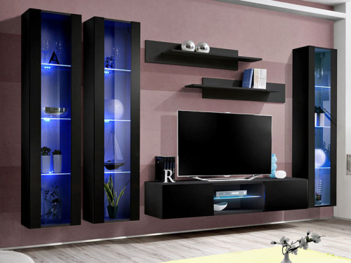 Фото гостиной FLY P2 ZZ ASM MEBLE черный / черный глянец