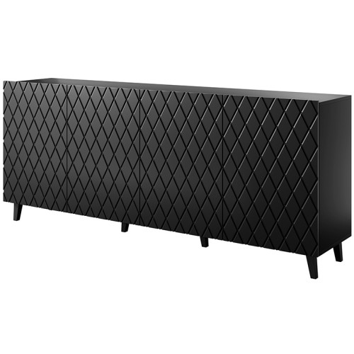 Фото комоду ASTI 200 4D CAMA MEBLE  чорний – вигляд збоку