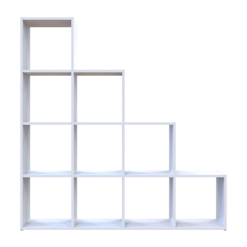 Фото білого відкритого стелажу СТЕП 4х4 ДОРОС (DOROS) – вигляд спереду