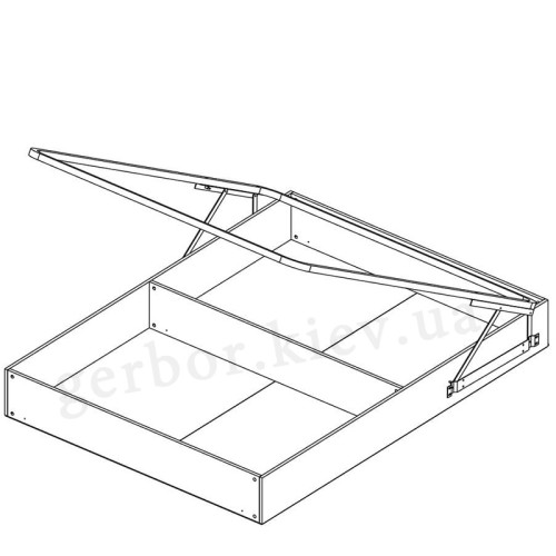 На фото схема кровати 160 с подъемным механизмом JAZZ MEBELBOS 