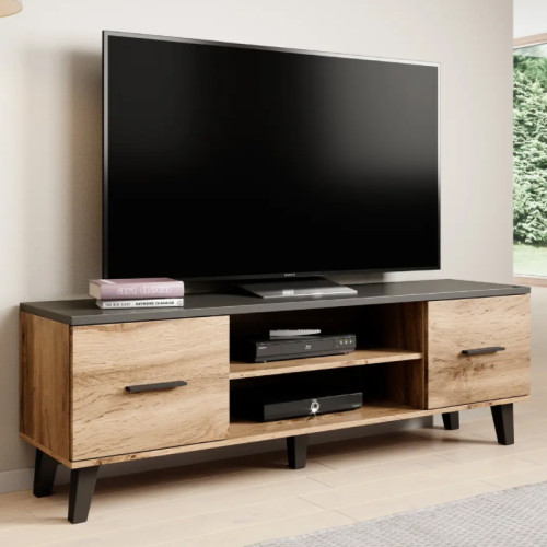 Фото тумбы ТВ 160 2D2K LOTTA CAMA MEBLE дуб вотан в интерьере