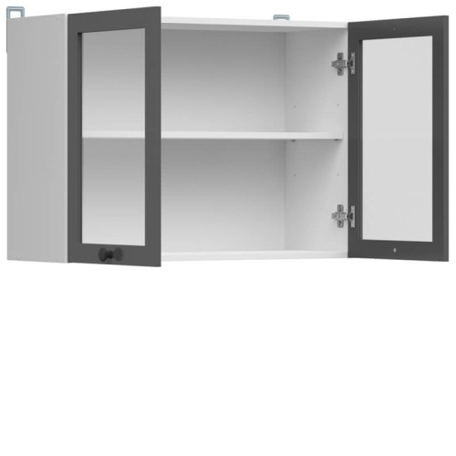 Фото навісної вітрини JUNONA LINE G2W/80/57 BRW графіт –  наповнення