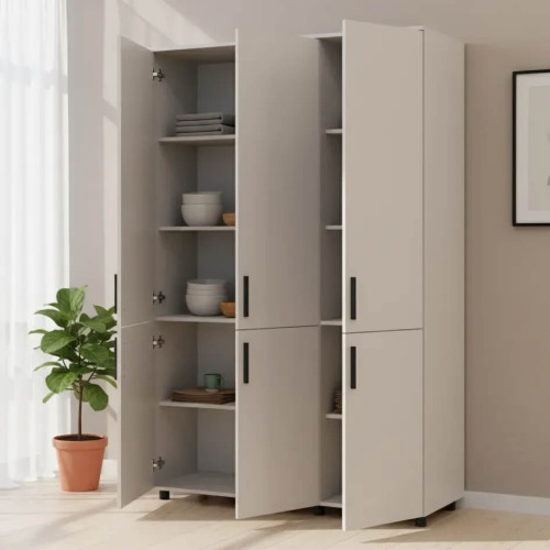 Фото наповнення шафи ТОРН 3 ДСП полиці ДОРОС (DOROS) кашемір в інтер'єрі