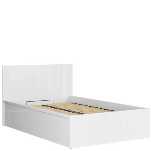 Фото кровати с подъемным механизмом TETRIX LOZ/120/B BRW белый глянец - вид сбоку