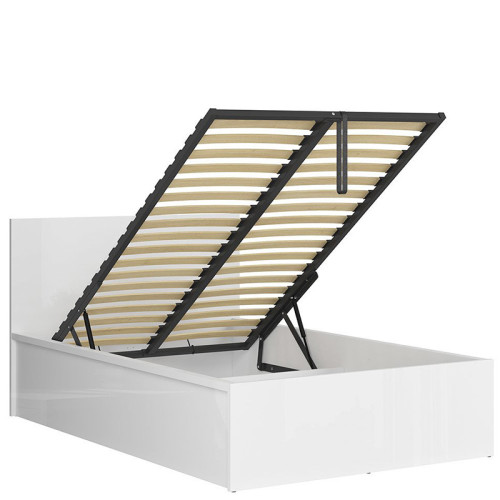 Фото кровати с подъемным механизмом TETRIX LOZ/120/B BRW белый глянец