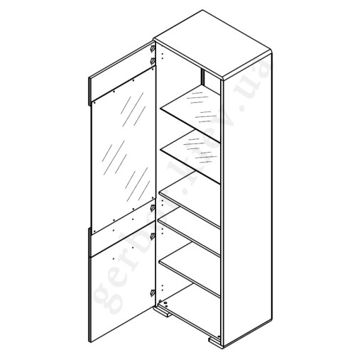 Фото вітриниREG1W1D БУКА Гербор з відкриванням вліво – схема наповнення